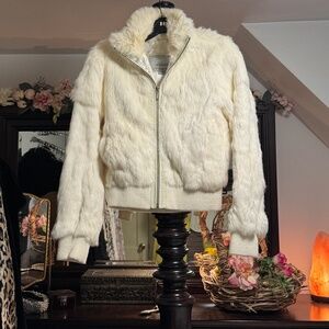 SOLD Wilson leather 100% real authentic rabbit hair fur coat